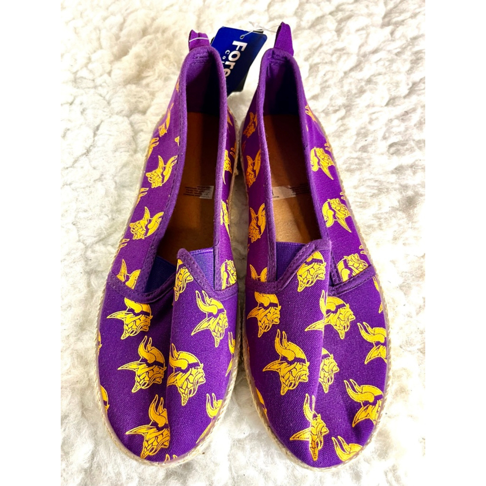 NWT FOCO NFL Women's Minnesota Vikings Espadrille Canvas Shoe Size L (9-10) - Picture 1 of 8